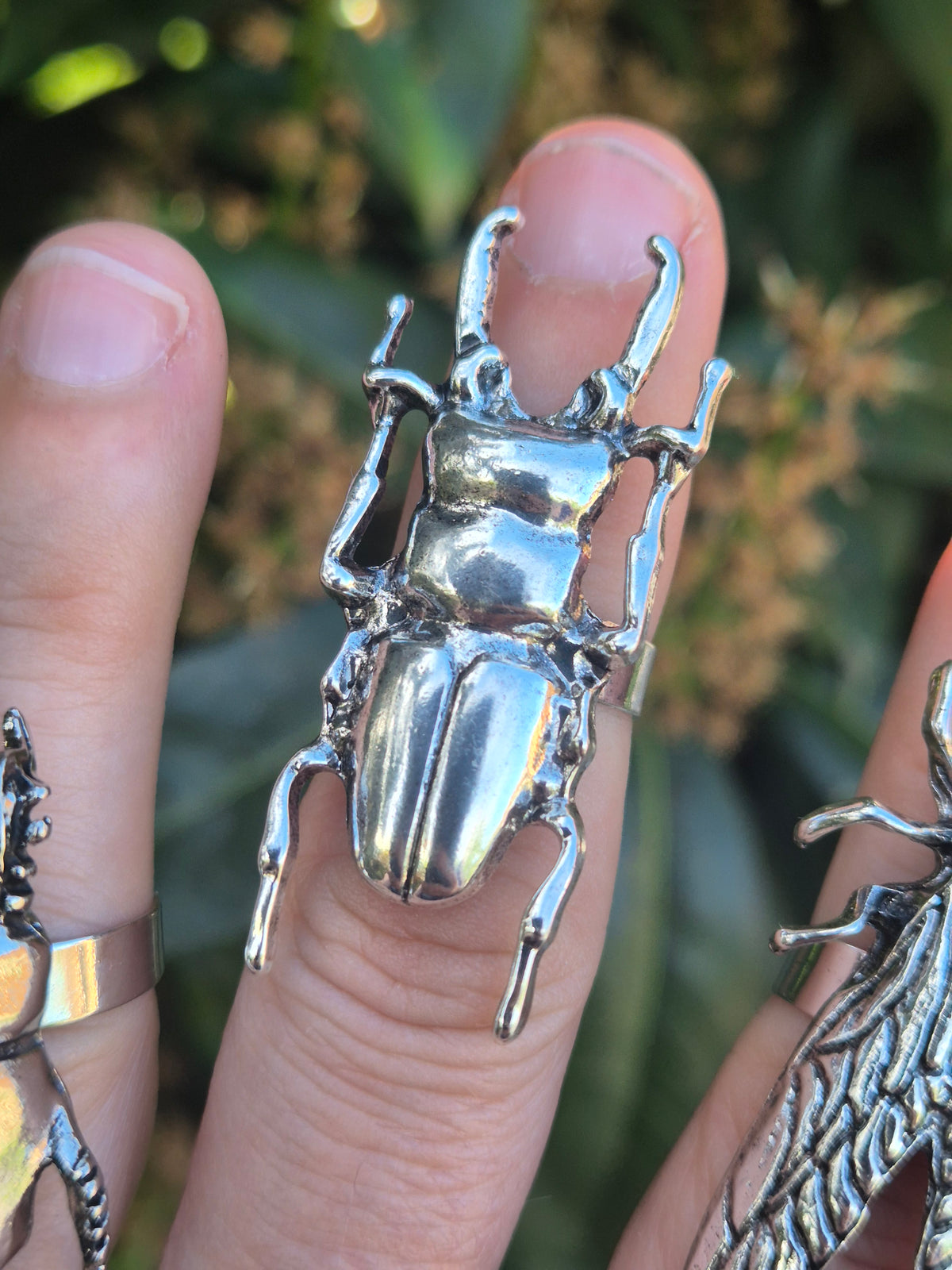 Bague Scarabée Gothique Ajustable – Bijou Insecte Métal dorée ou argentée
