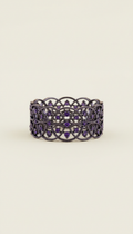 bague dentelle violette et obsidienne