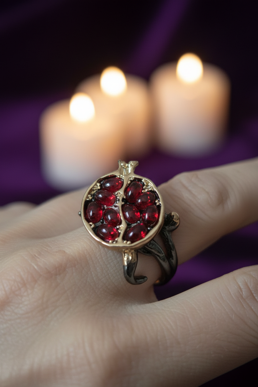 Bague Grenade - Gros plan main