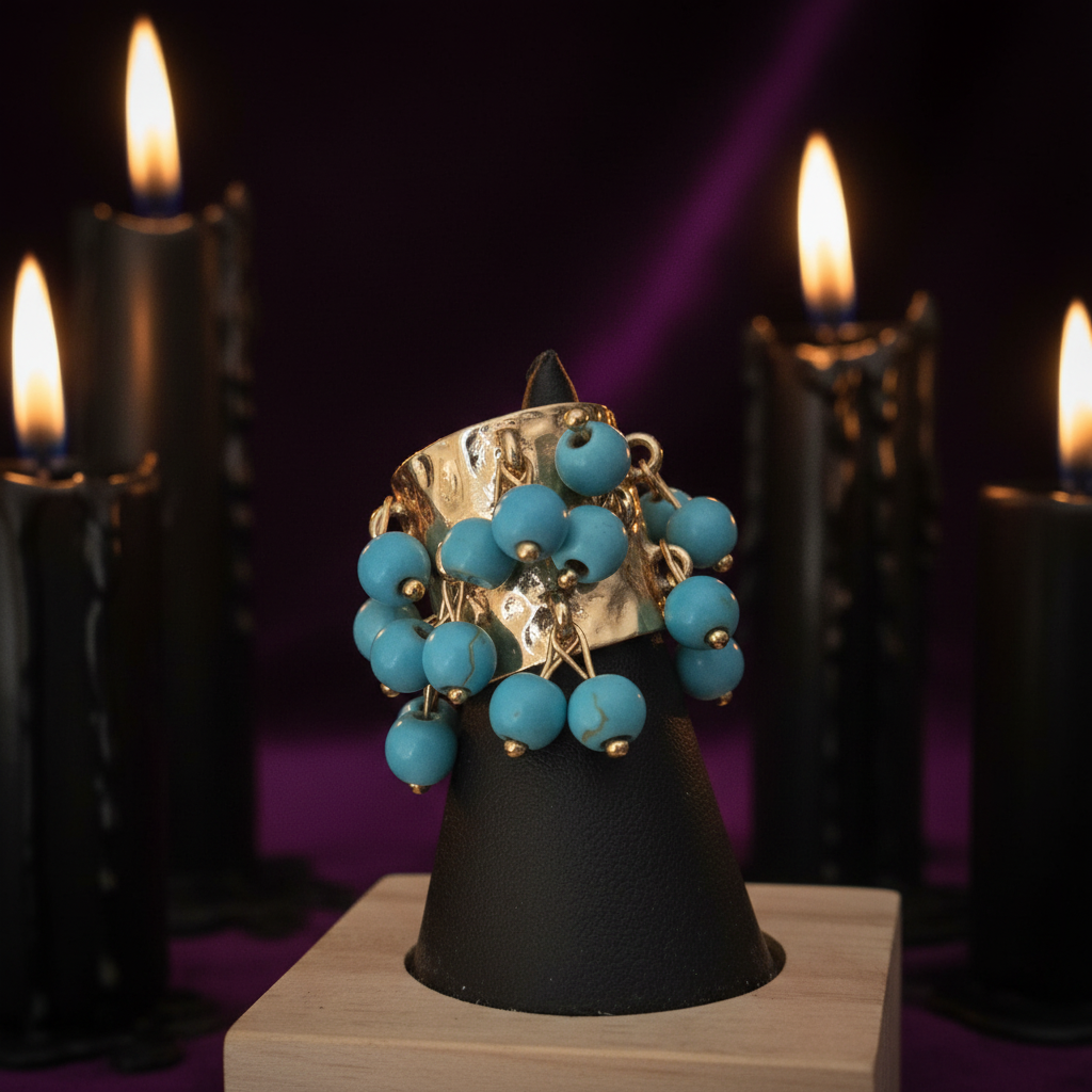 Bague Gothique Large Martelée – Ajustable