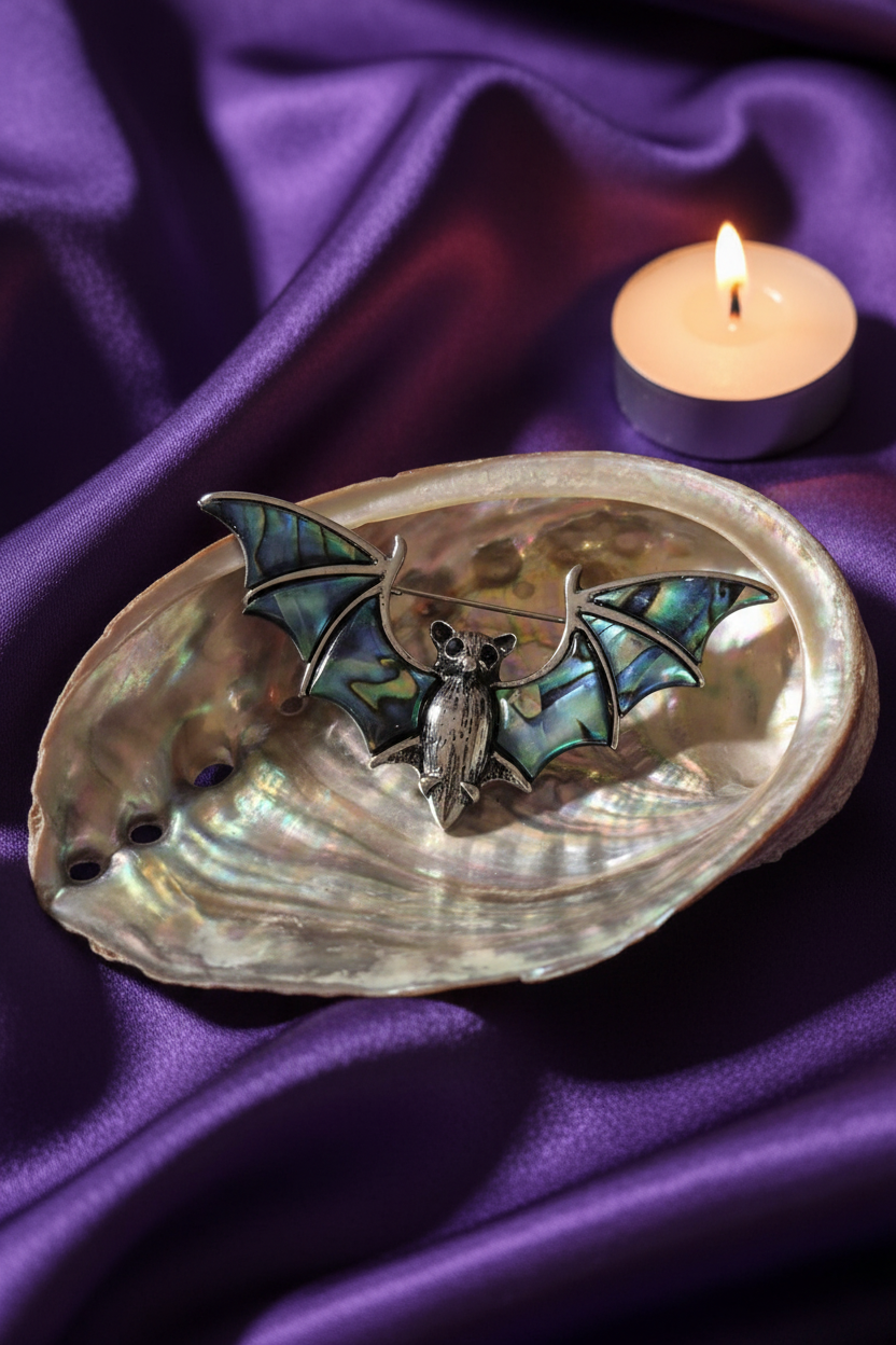 Broche coquillage lumineuse