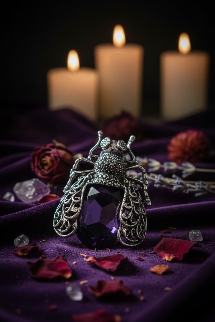 Broche mouche violette - nouvelle tentative