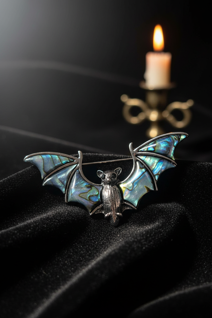 Broche velours noir lumière directionnelle