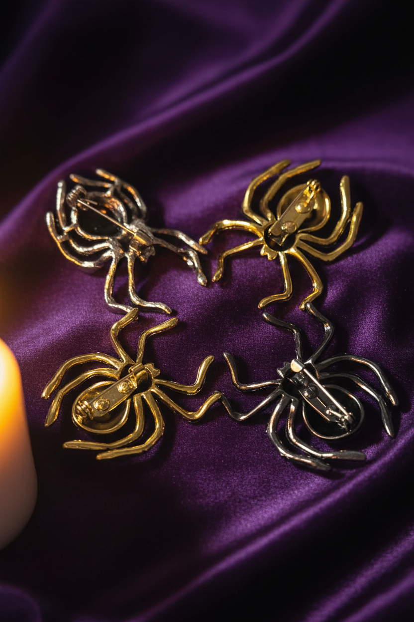 Dos broches araignées mécanisme épingle
