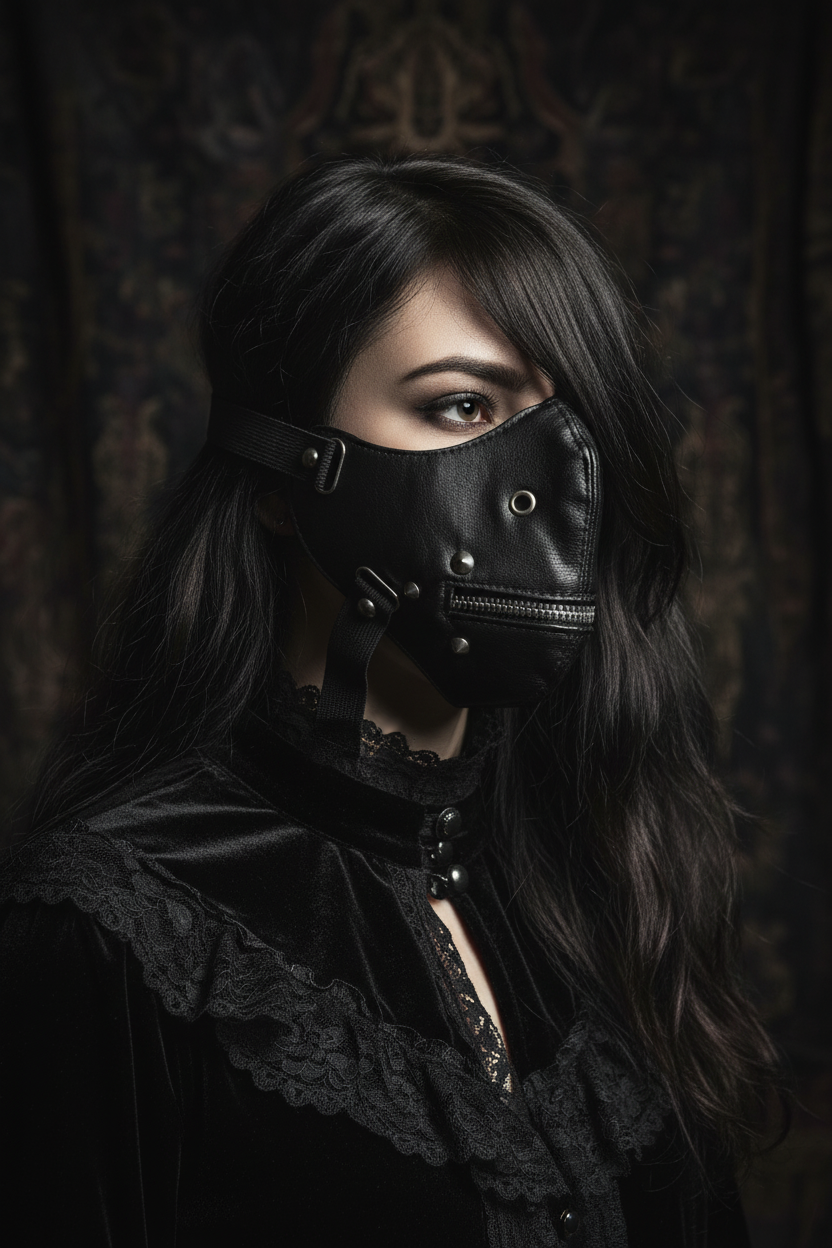 Masque gothique porté discret