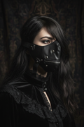 Masque gothique porté discret