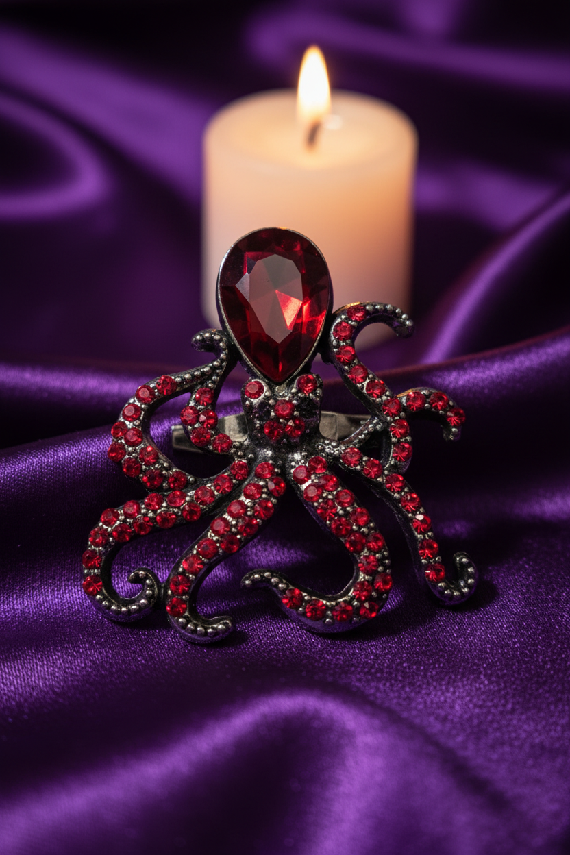 Broche Pieuvre Strass – Bijou Gothique & Mystique