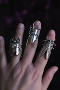 Trio bagues insectes - style gothique